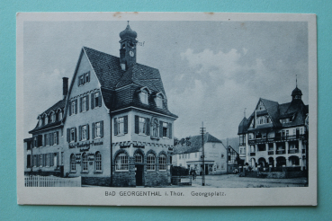 Ansichtskarte AK Bad Georgenthal 1905-1915 Georgsplatz Hotel Gasthof Pension Geschäft Ortsansicht Architektur Thüringen